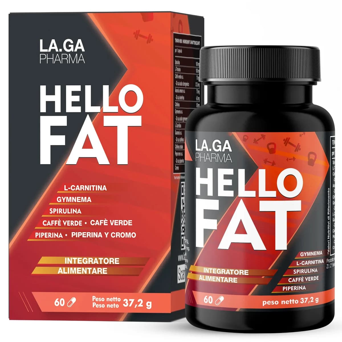 LAGA Pharma Hello Fat Burning Supplement with Spirulina from ITALY thumbnail 4
