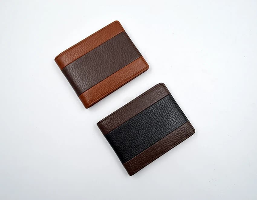Cow Leather Wallet Men Bifold Purse
