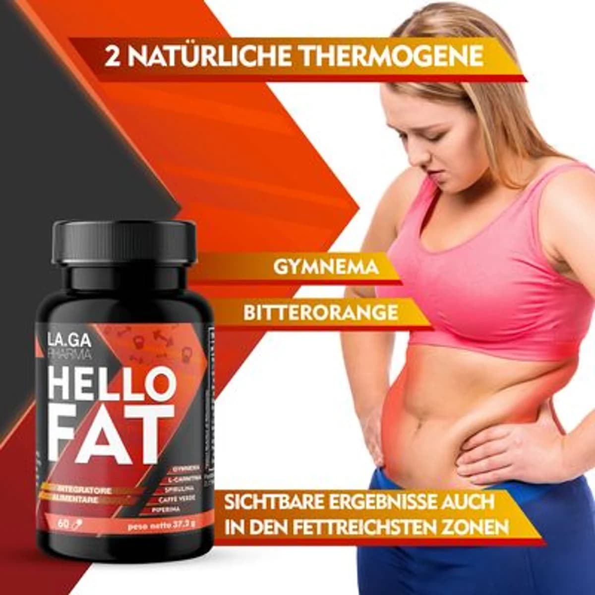 LAGA Pharma Hello Fat Burning Supplement with Spirulina from ITALY