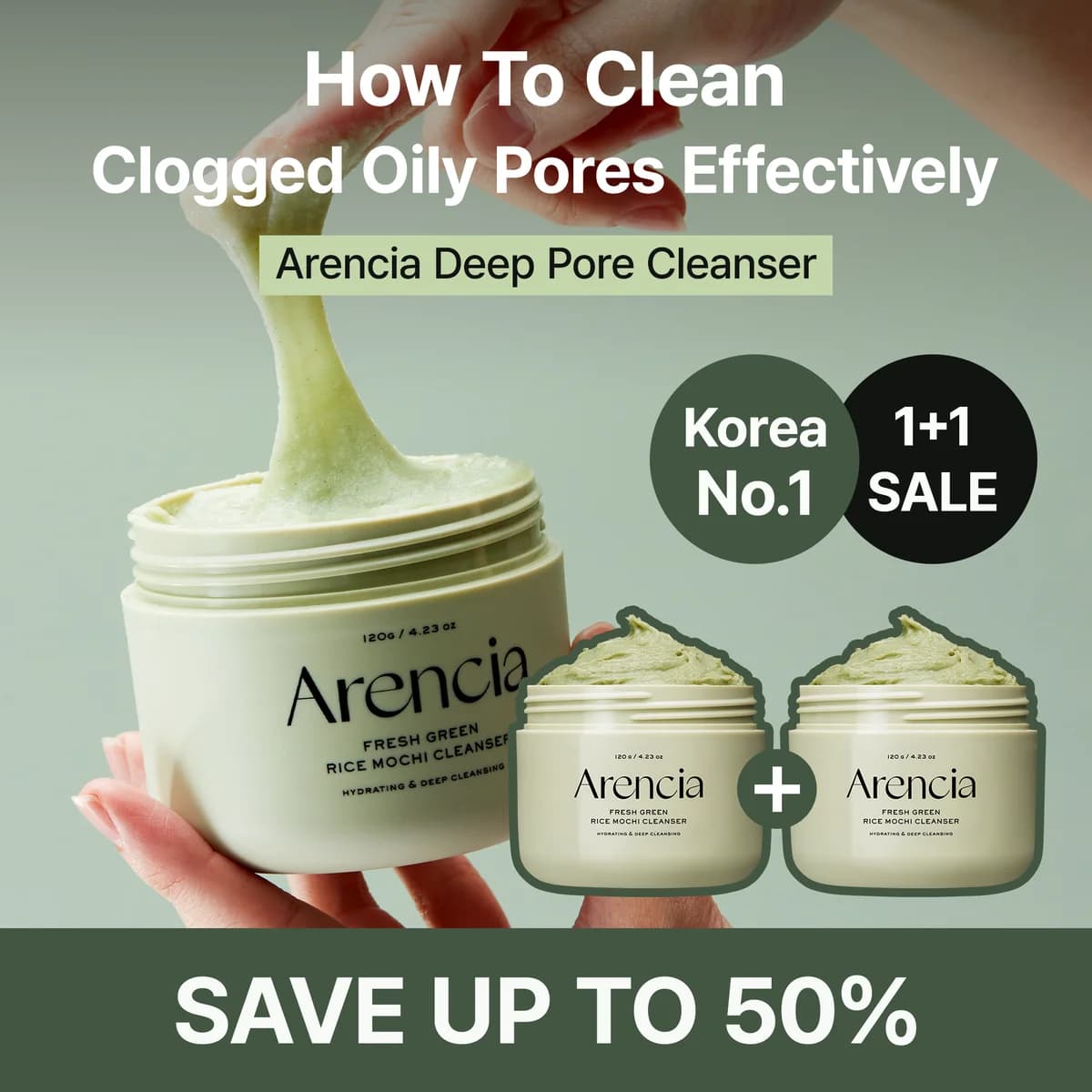 Arencia [1+1] Rice Mochi Cleanser 4.23 oz