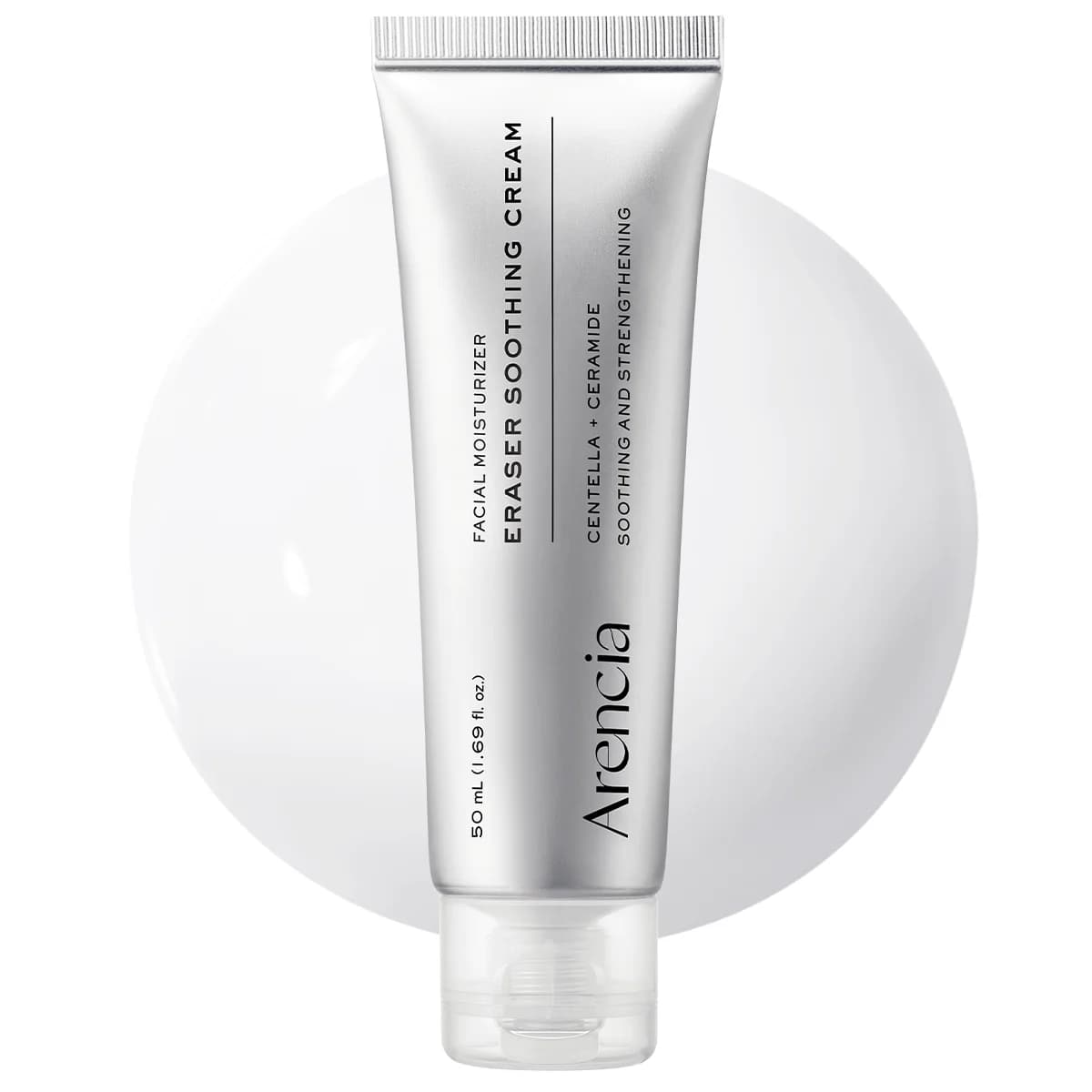 Arencia Eraser Soothing Cream, Lightweight Barrier Moisturizer with Centella & Ceramide NP for Hydration & Calm-Looking Skin, 1.69 fl. oz.