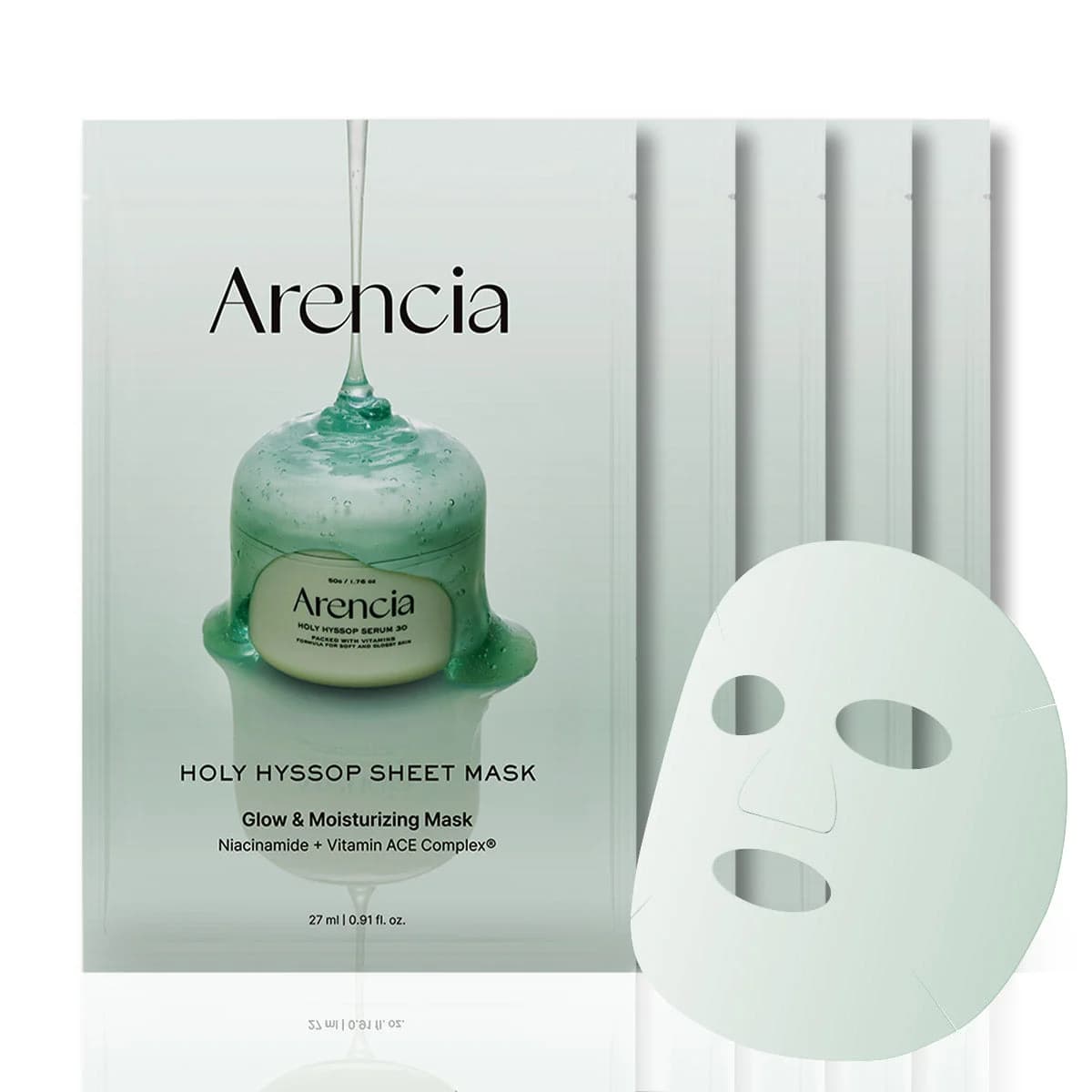 Arencia Holy Hyssop Sheet Mask, 5 Pack