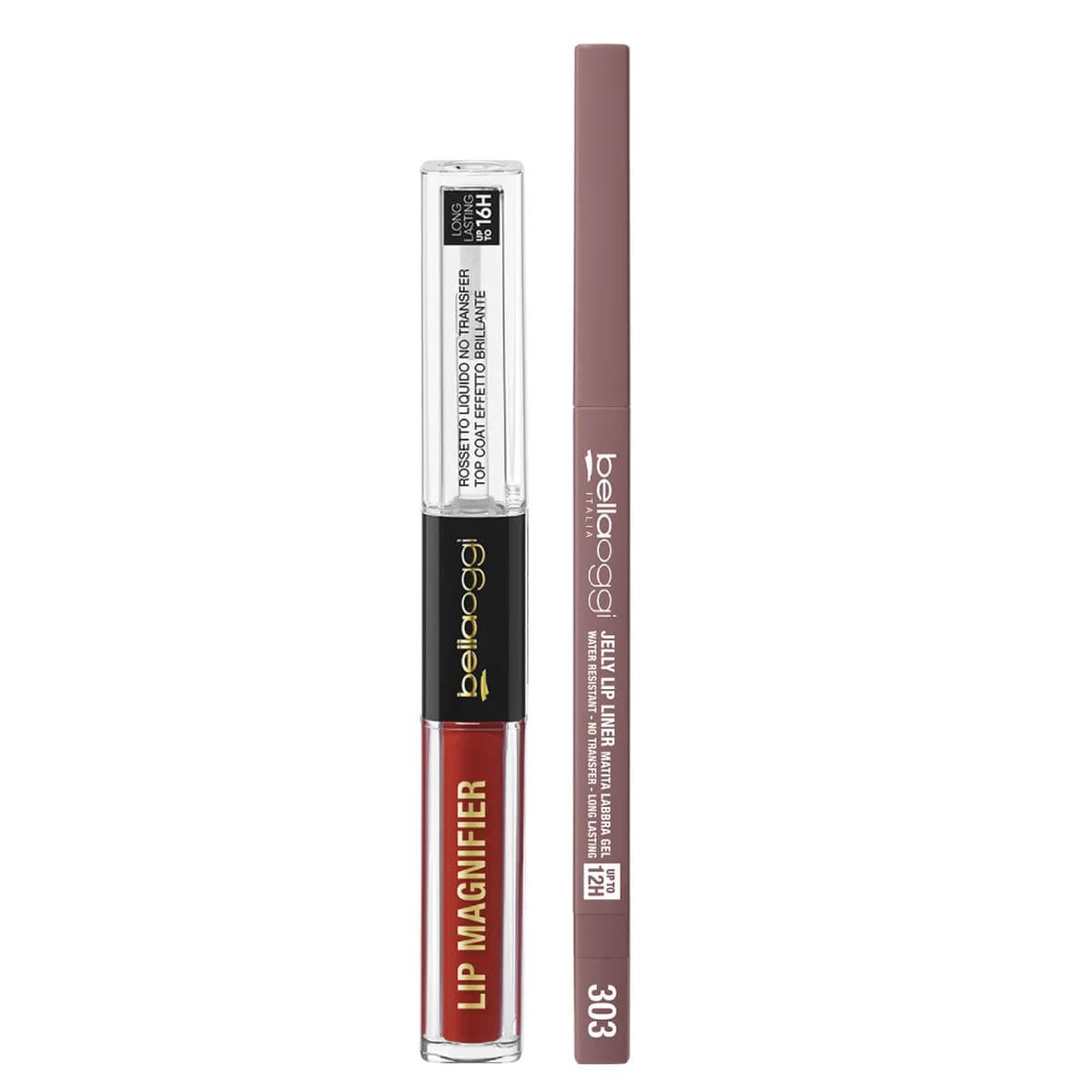 Bellaoggi Lasting color duo: Lip magnifier e jelly lip liner 303 POPPY RED