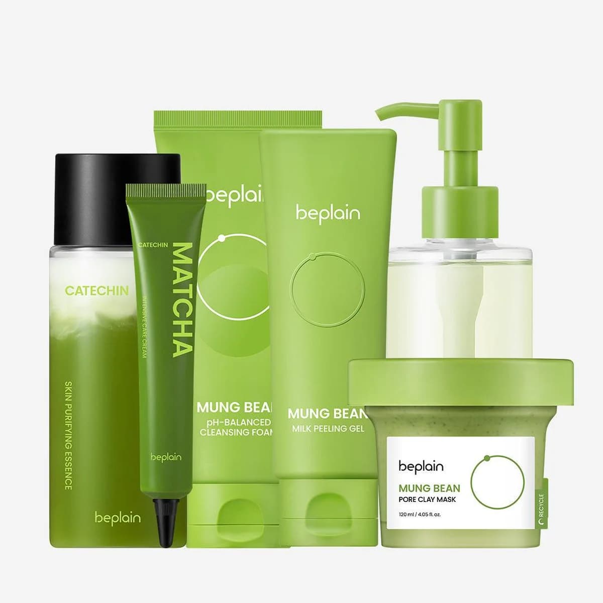beplain Matcha Catechin Duo Set + Ultimate Cleansing Reset Skin Detox Recipe - 150ml + 20ml + 200ml + 160ml + 120ml + 120ml