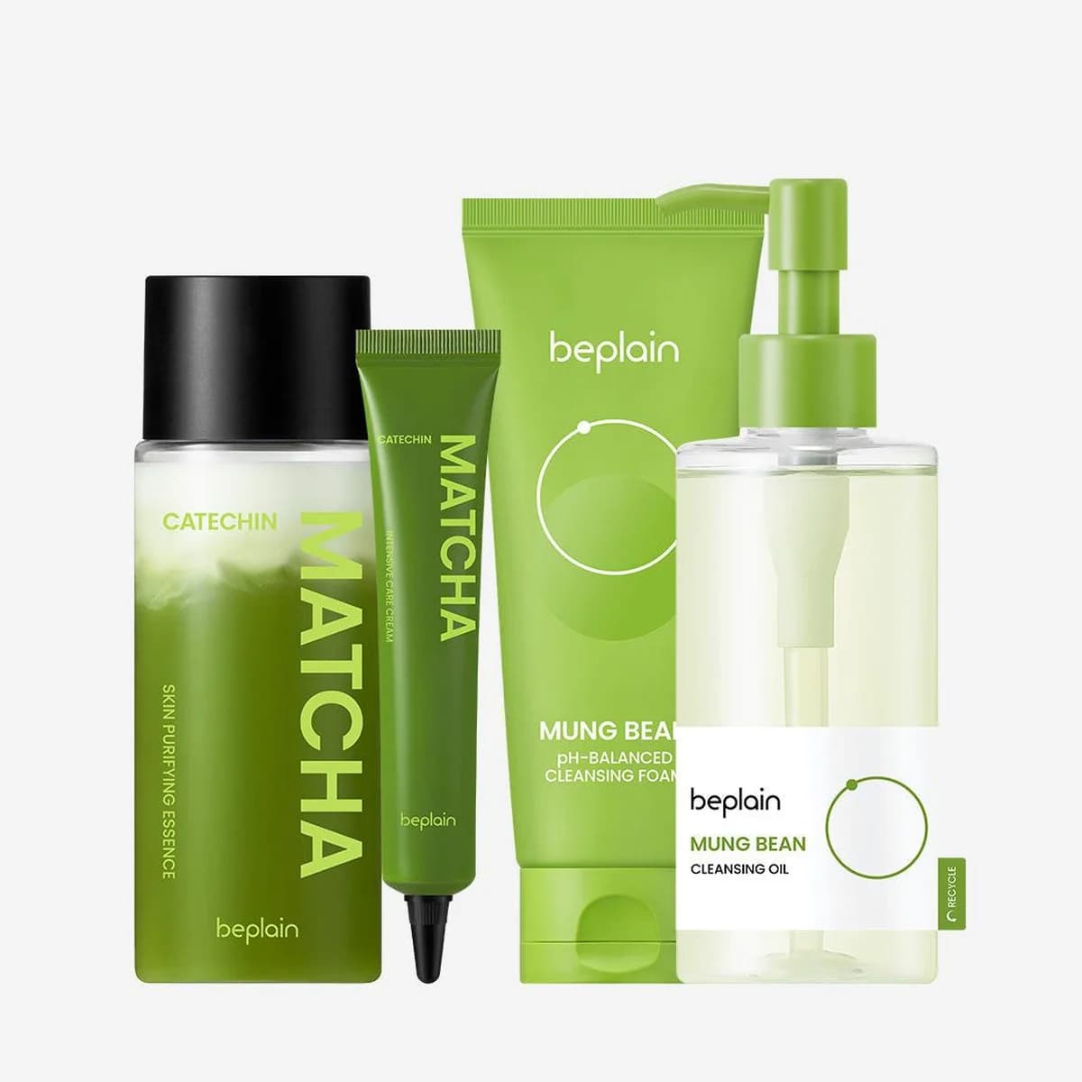 beplain Matcha Catechin Duo Set + Skin Detox Cleansing Duo - 150ml + 20ml + 200ml + 160ml