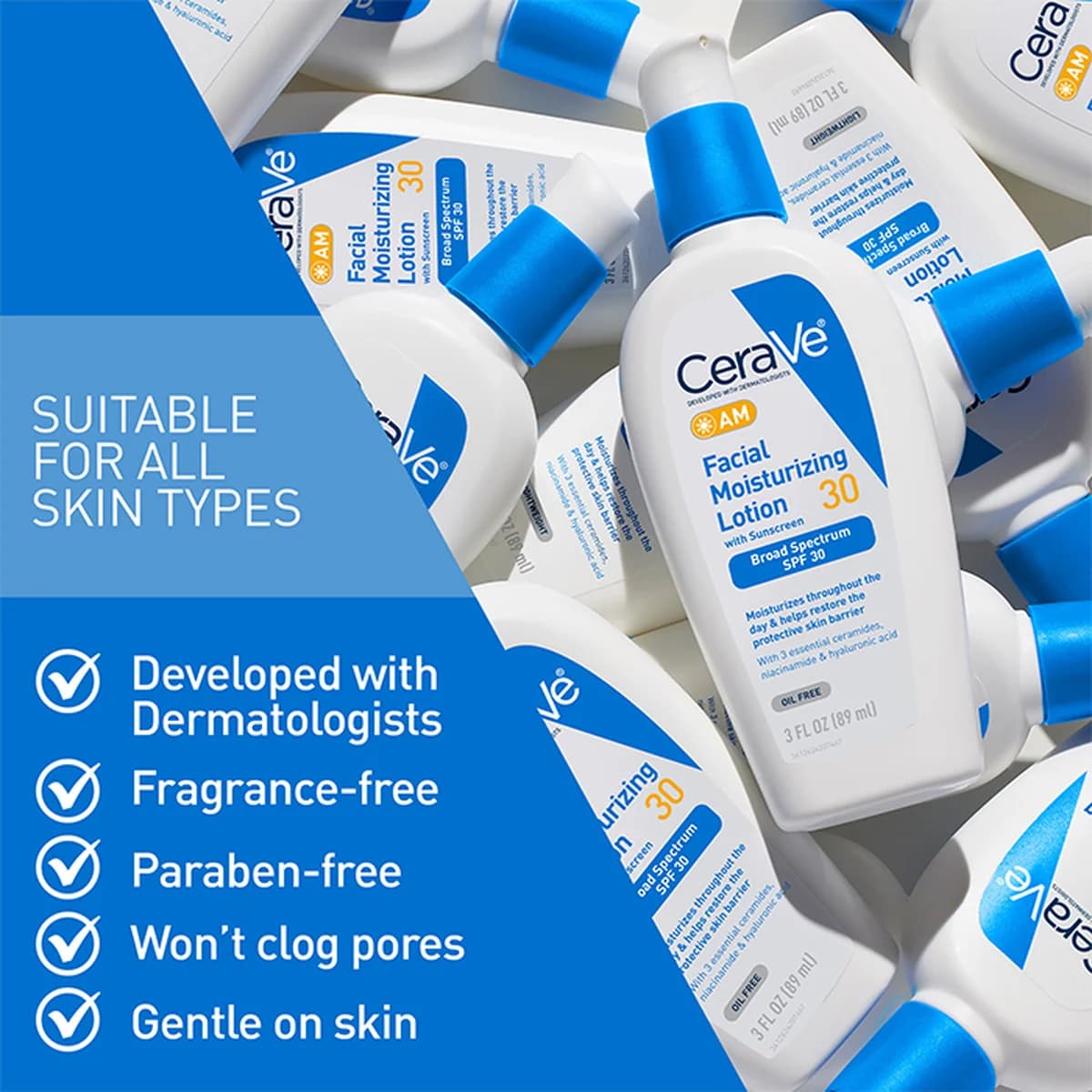 Cerave AM Facial Moisturizing Lotion SPF 30 For Normal to Dry Skin thumbnail 4