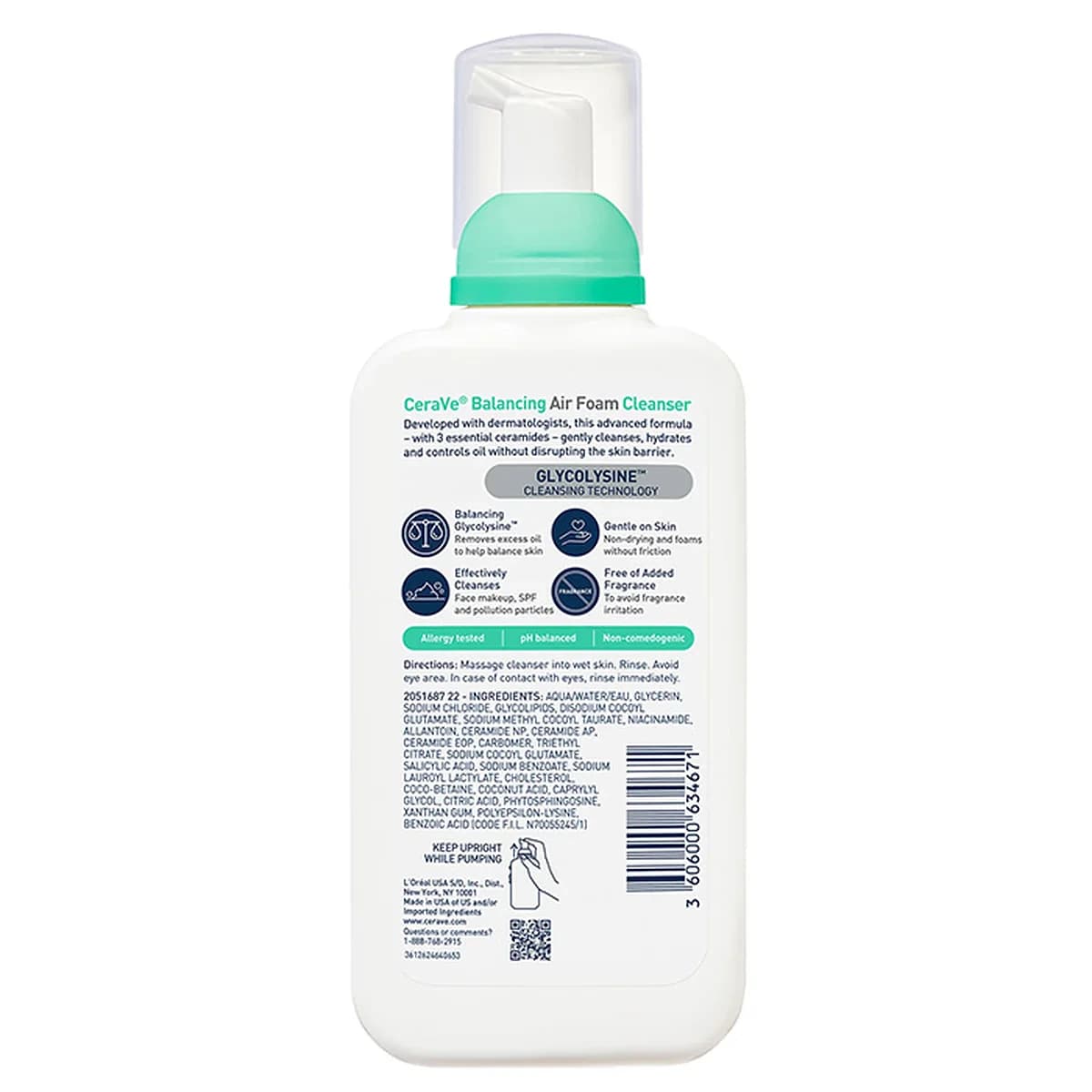 Cerave Balancing Air Foam Facial Cleanser For Normal, Combination, and Sensitive Skin Types thumbnail 2