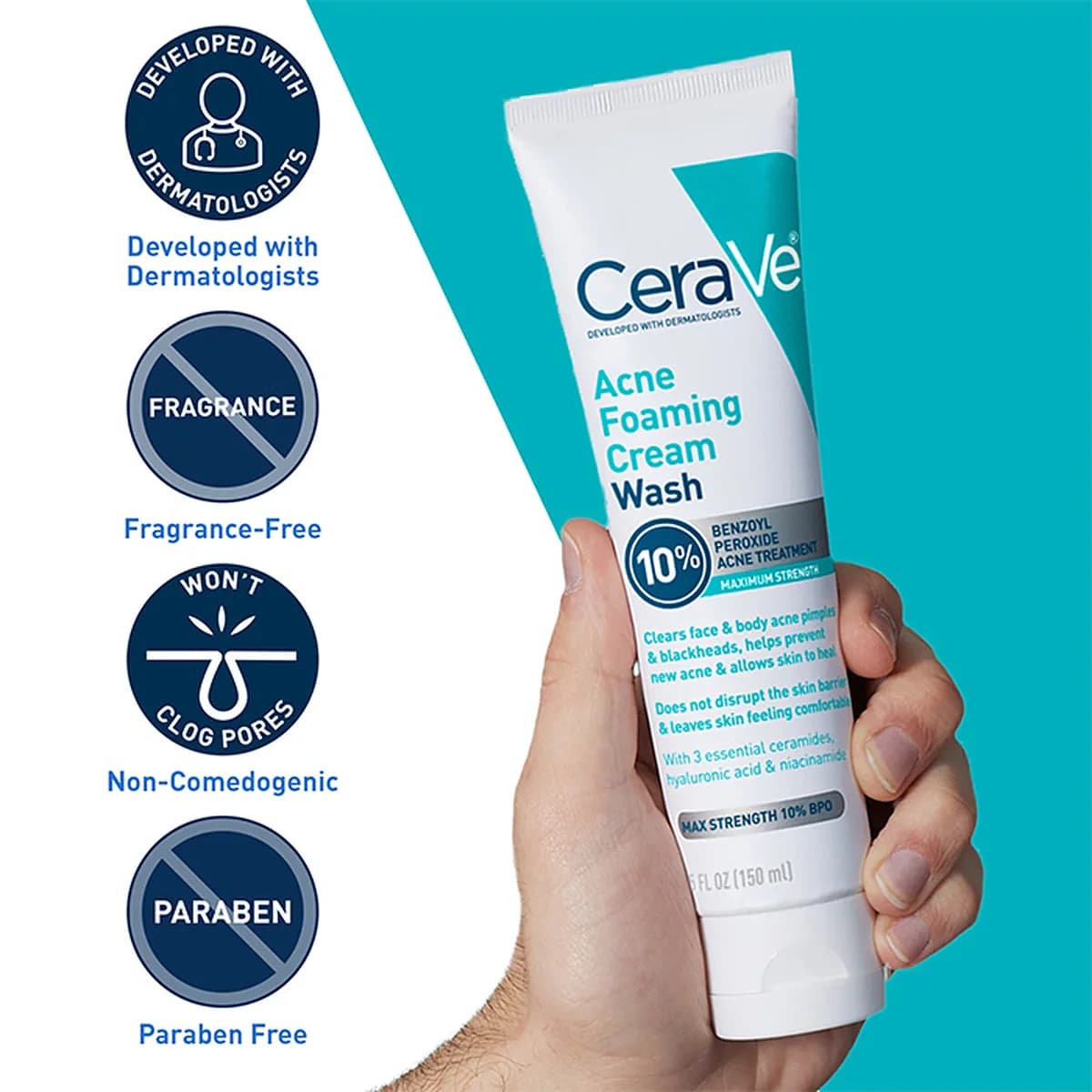 Cerave Acne Foaming Cream Wash For Acne-prone skin thumbnail 6