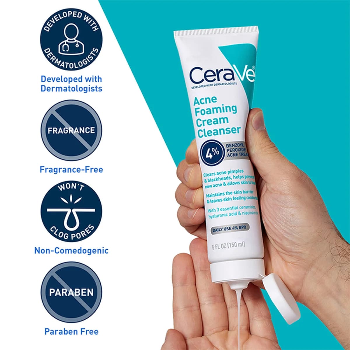 Cerave Acne Foaming Cream Cleanser For Acne-Prone Skin thumbnail 6