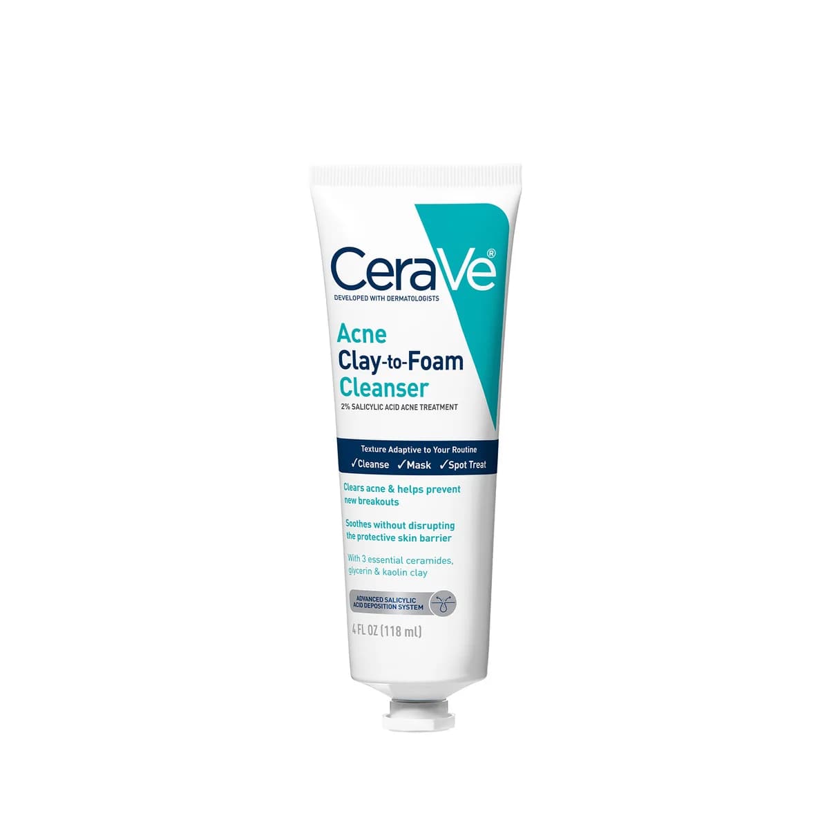 Cerave Acne Clay To Foam Cleanser For Acne-Prone Skin