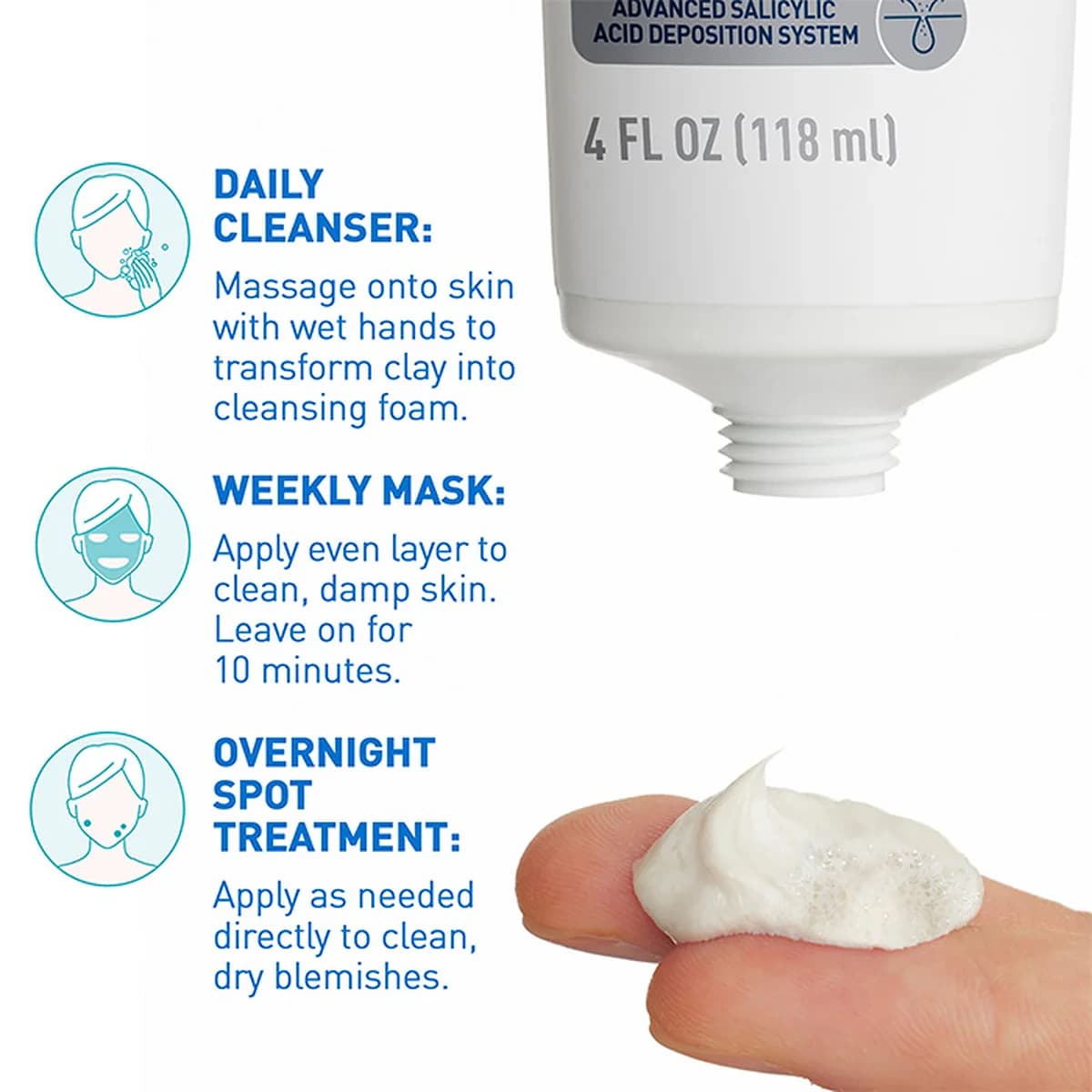 Cerave Acne Clay To Foam Cleanser For Acne-Prone Skin thumbnail 6