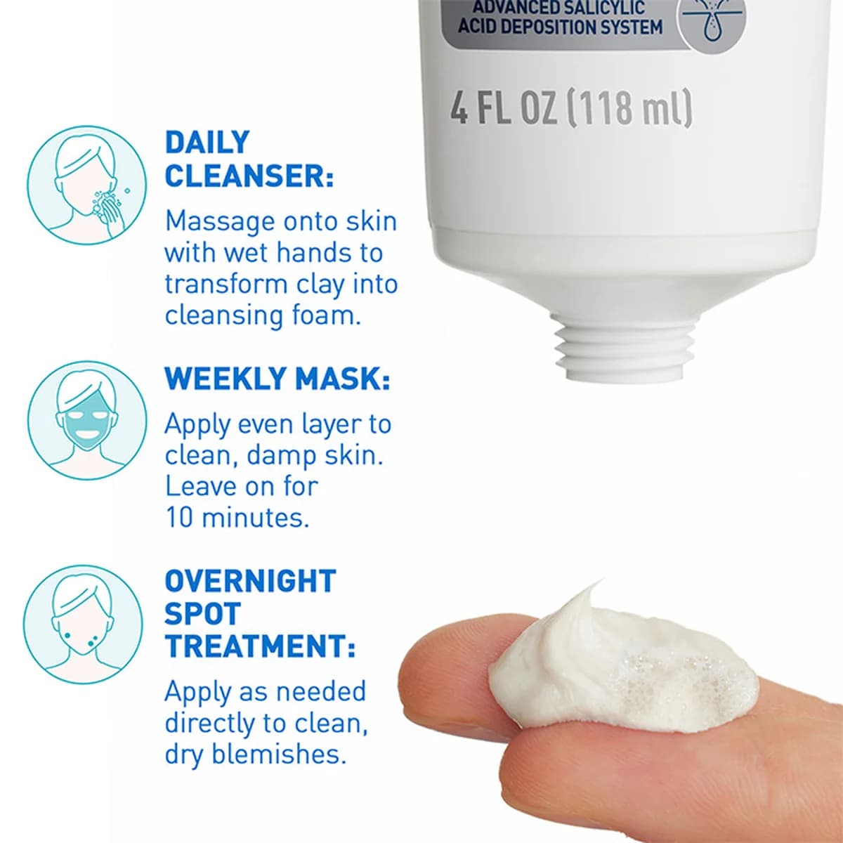Cerave Acne Clay To Foam Cleanser For Acne-Prone Skin thumbnail 6
