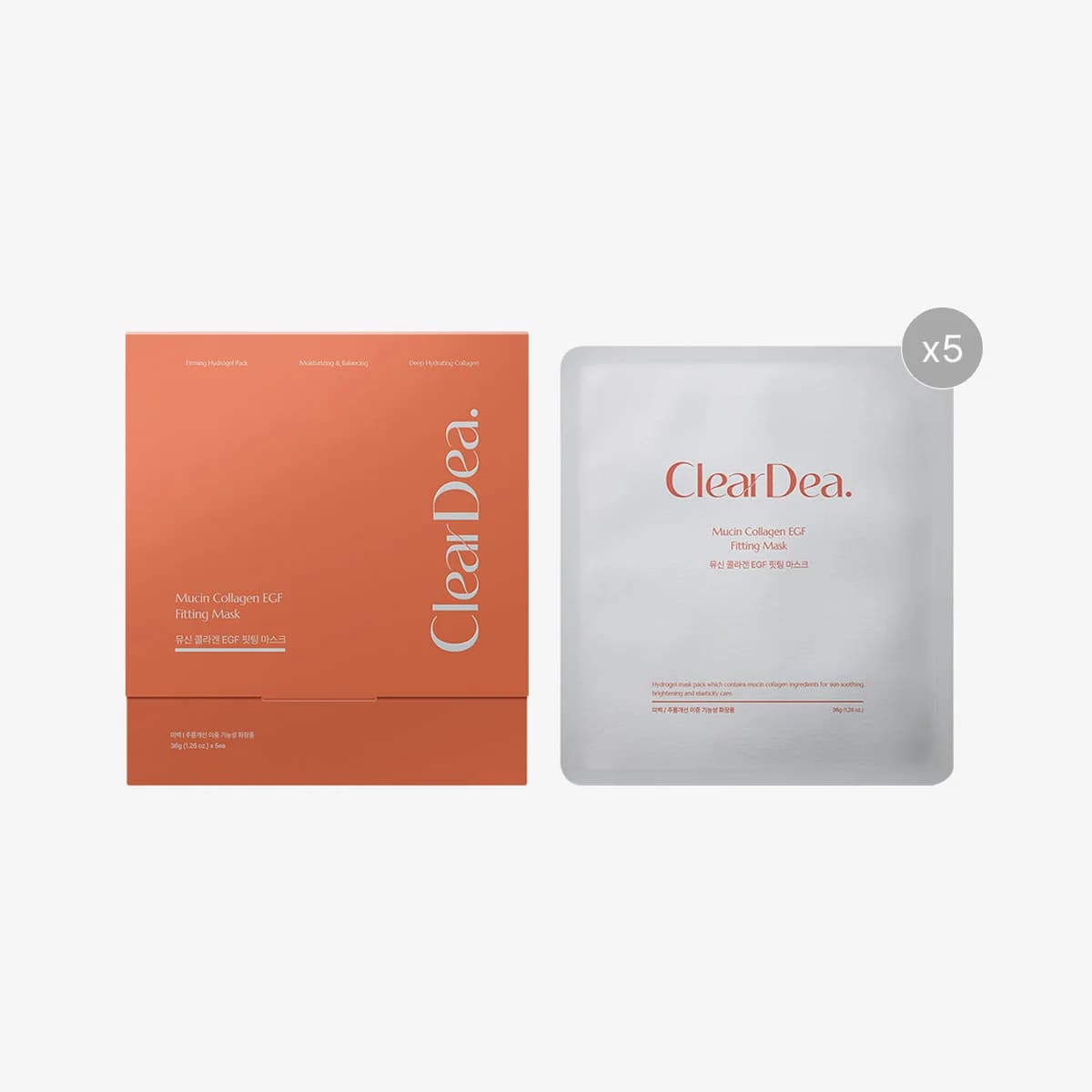 cleardea Mucin Collagen EGF Fitting Mask - 5ea(1box)