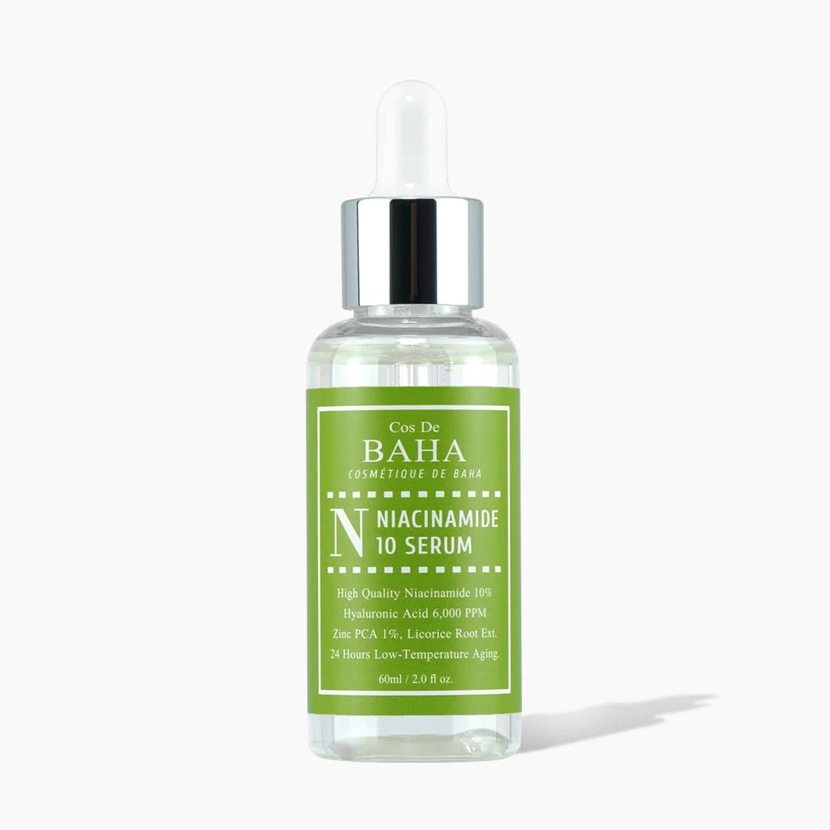 Cos de Baha Niacinamide 10% Zinc PCA 1% Licorice Extract Hyaluronic Acid Serum - Skin barrier strengthening, Skin tone improvement, Sebum control, Acne reduction, Soothing