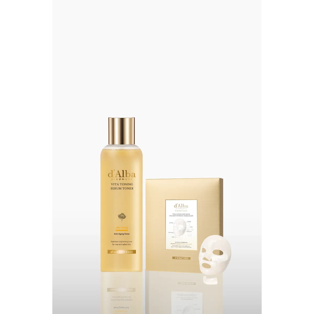 d'Alba Vita Toning Serum Toner & Vita Capsule Anti-Aging Hydrogel Mask (4ea) - 4ea