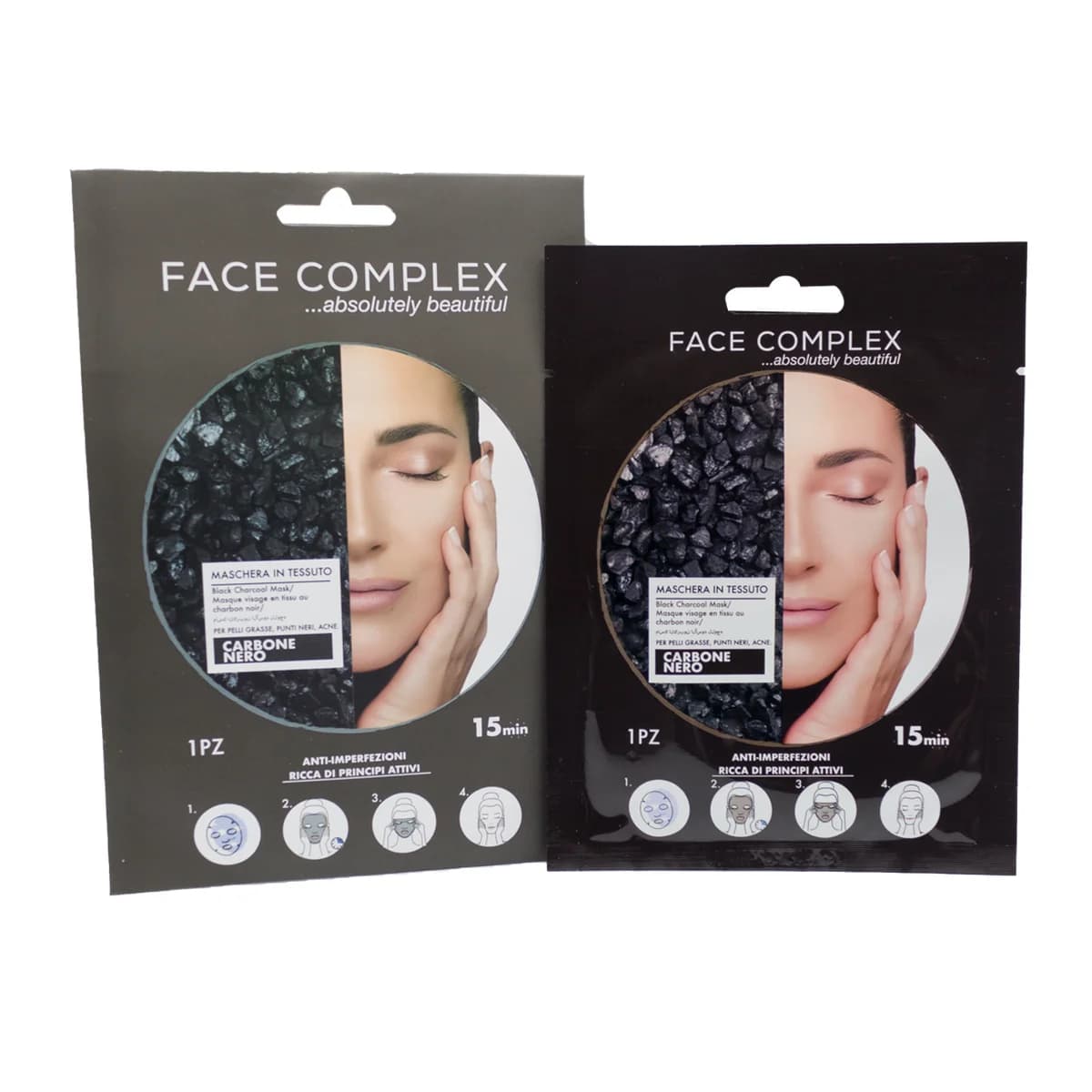 Face Complex maschera in tessuto Carbone nero 28gr