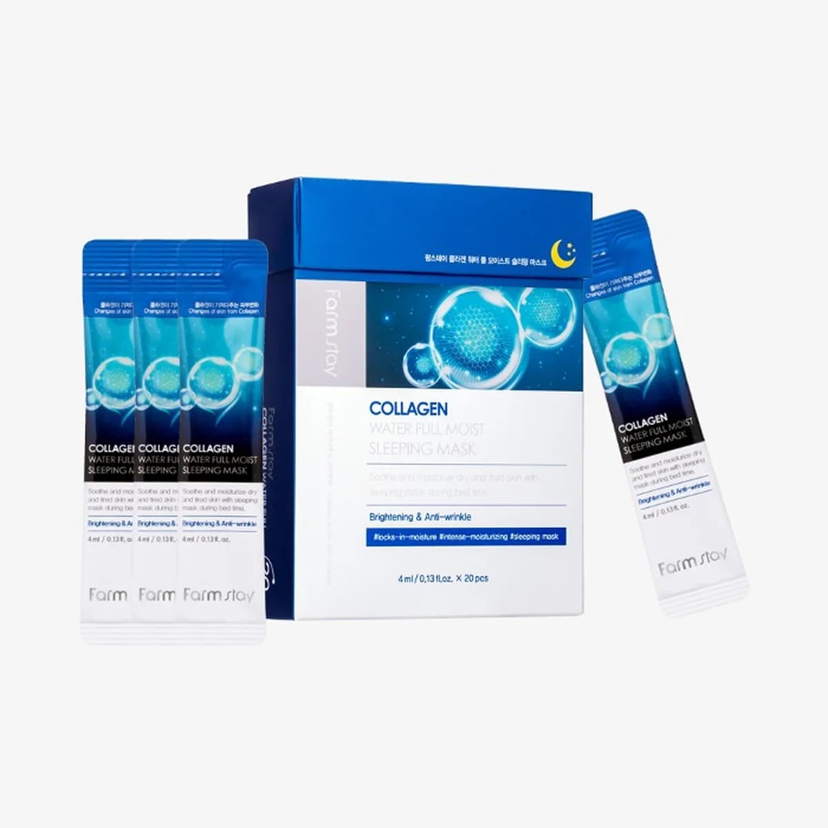 farmstay Collagen Water Full Moist Sleeping Mask - 1box-20-pieces