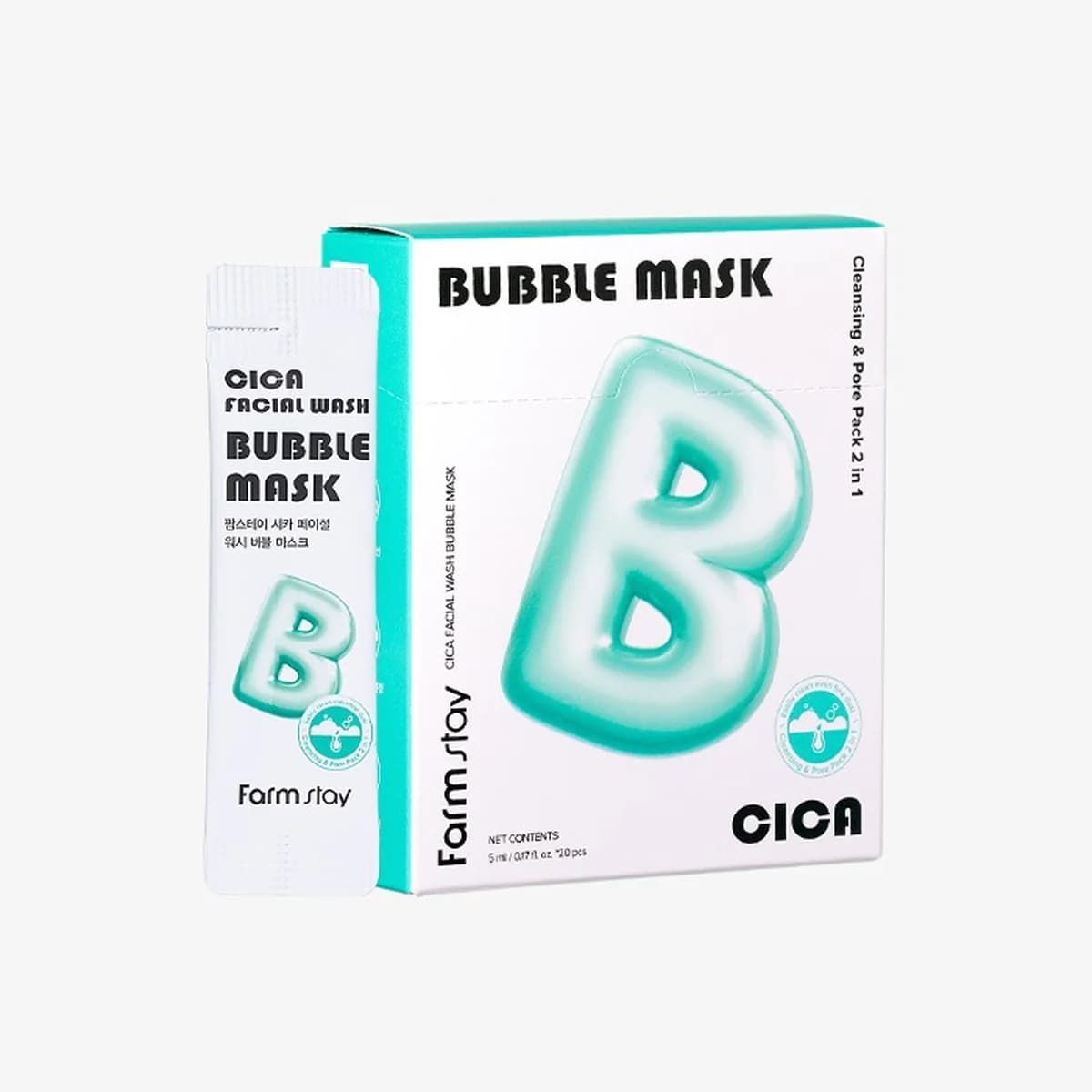 farmstay Cica Facial Wash Bubble Mask