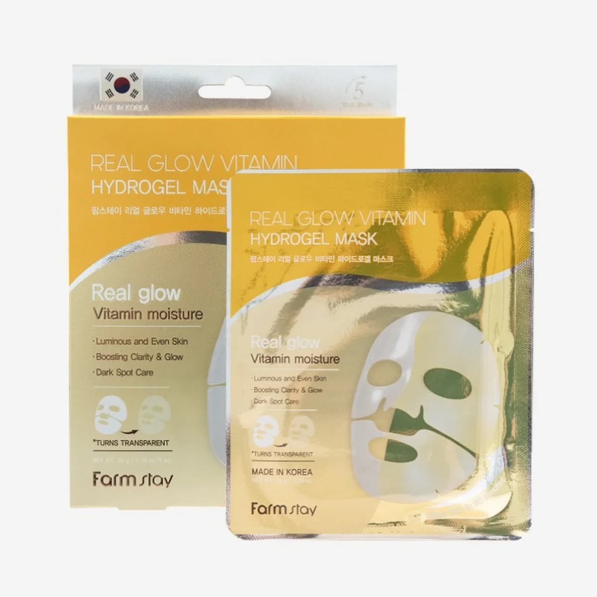 farmstay Real Glow Vitamin Hydrogel Mask - 1-box-5-sheets