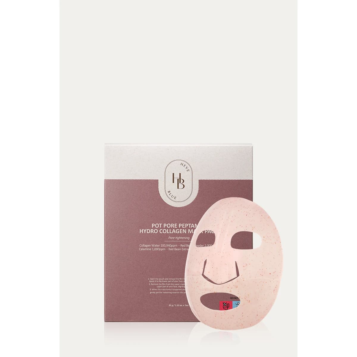 heveblue Red Bean Pore Peptamine Hydro Collagen Mask Pack (7 Sheets)