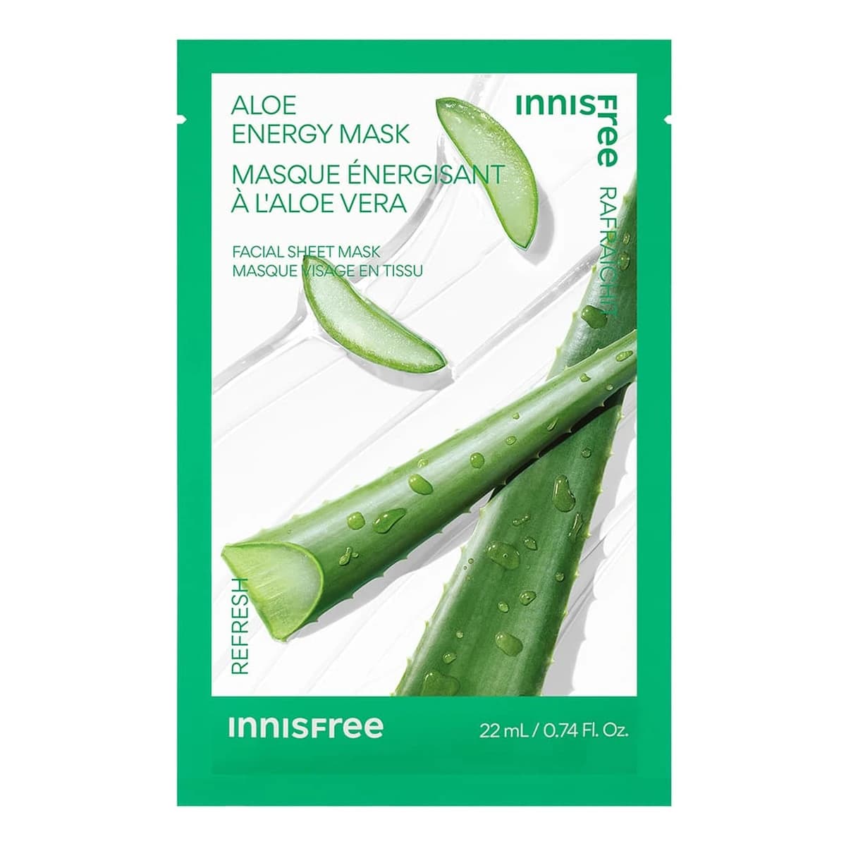 innisfree Energy Sheet Mask - Aloe Energy - Refresh - 22mL