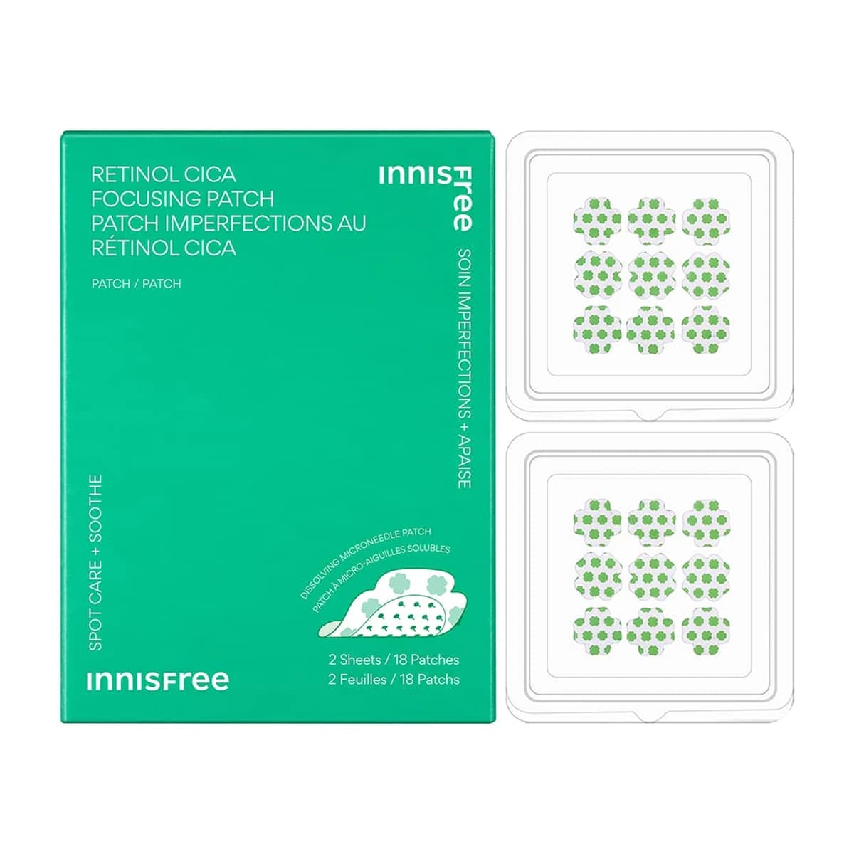 innisfree Retinol Cica Focusing Patch 2PK - 18 count