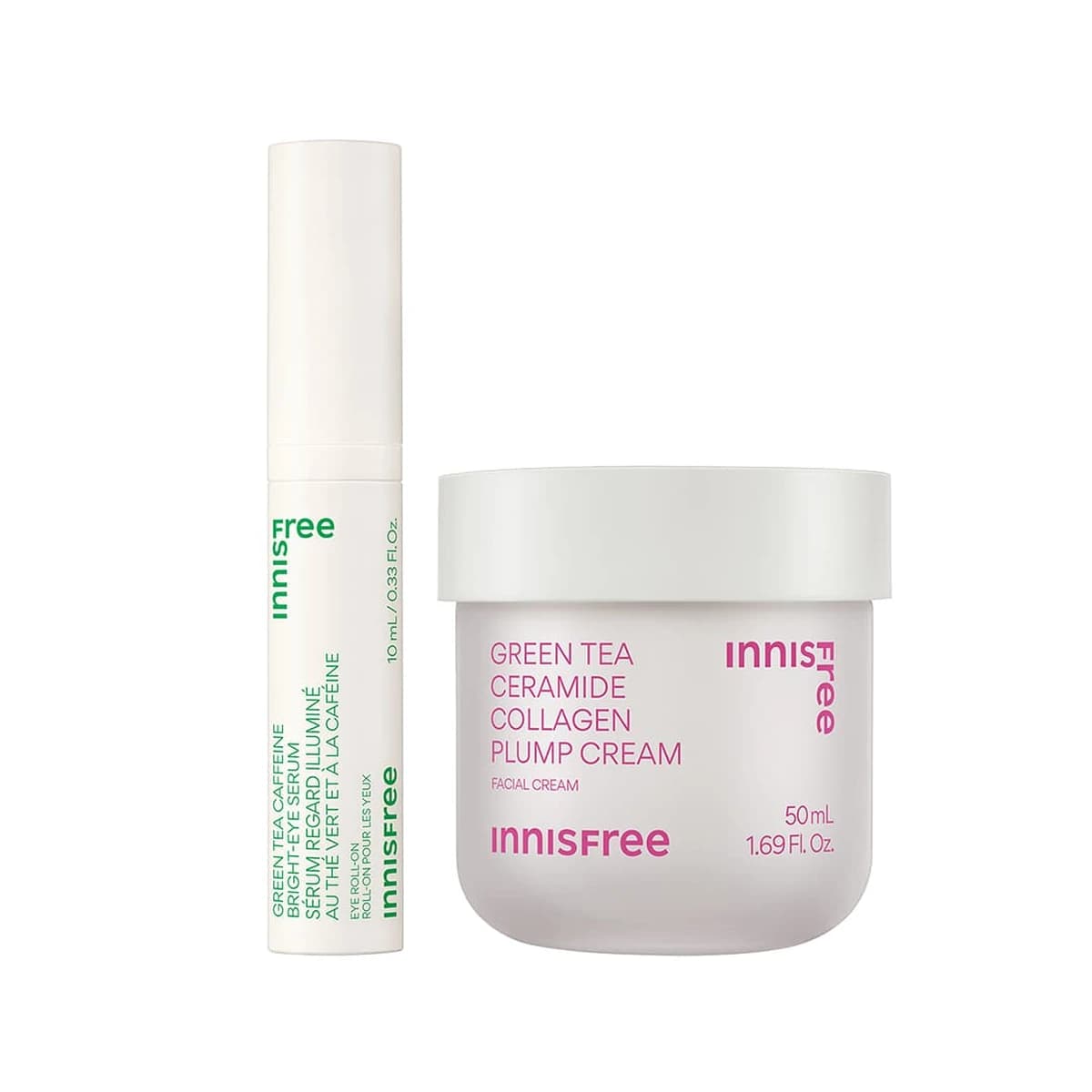 innisfree Green Tea Plump + Depuff Duo - 10mL / 50mL
