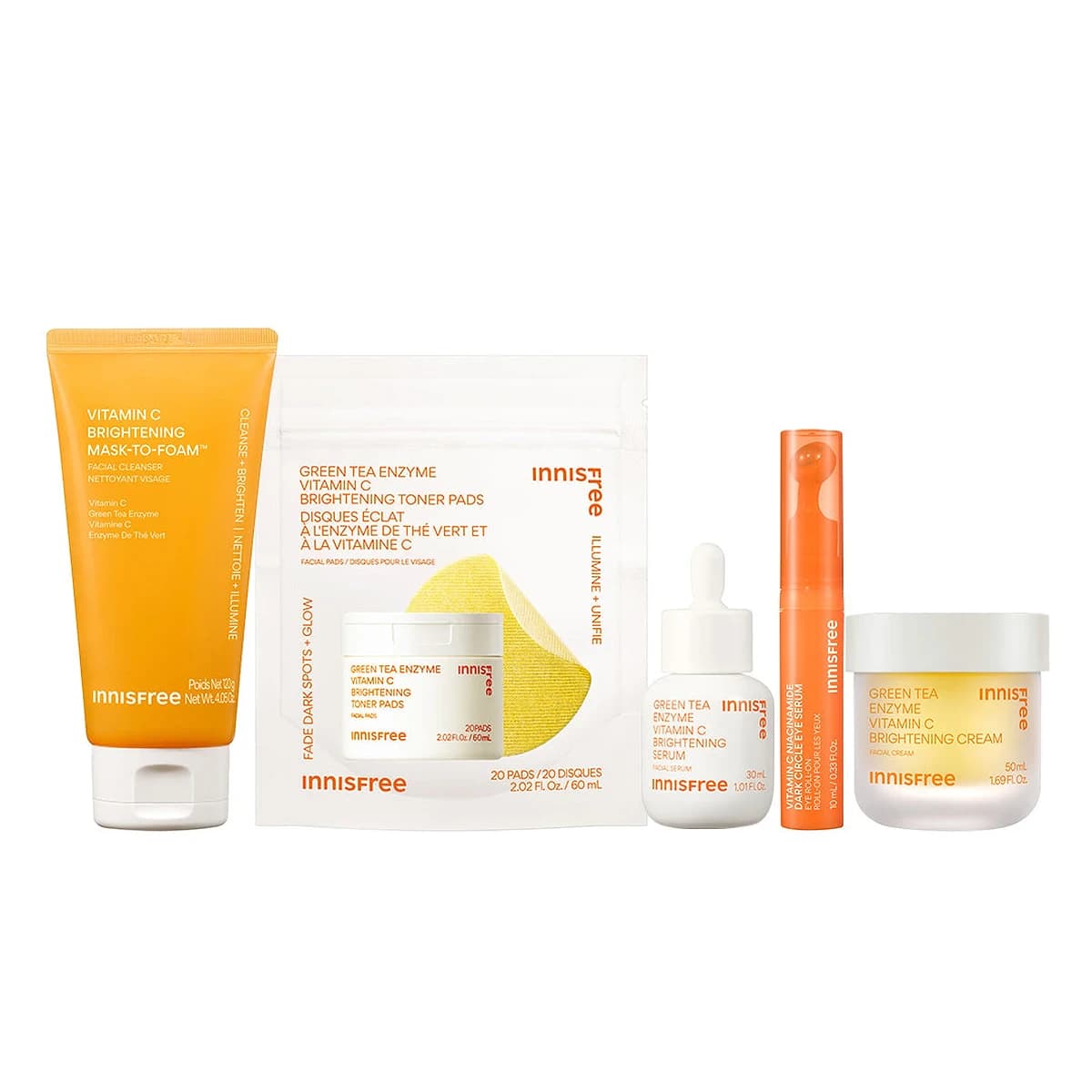 innisfree The Korean Brightening Collection - 120g / 60mL / 30mL / 10mL / 50mL