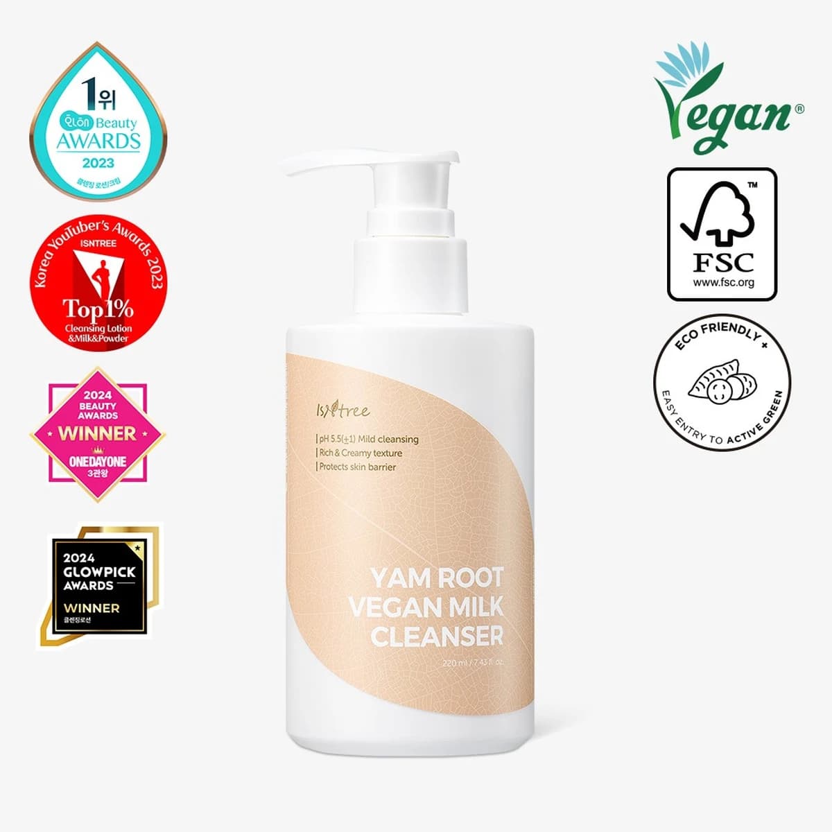 isntree Yam Root Vegan Milk Cleanser - 220mL