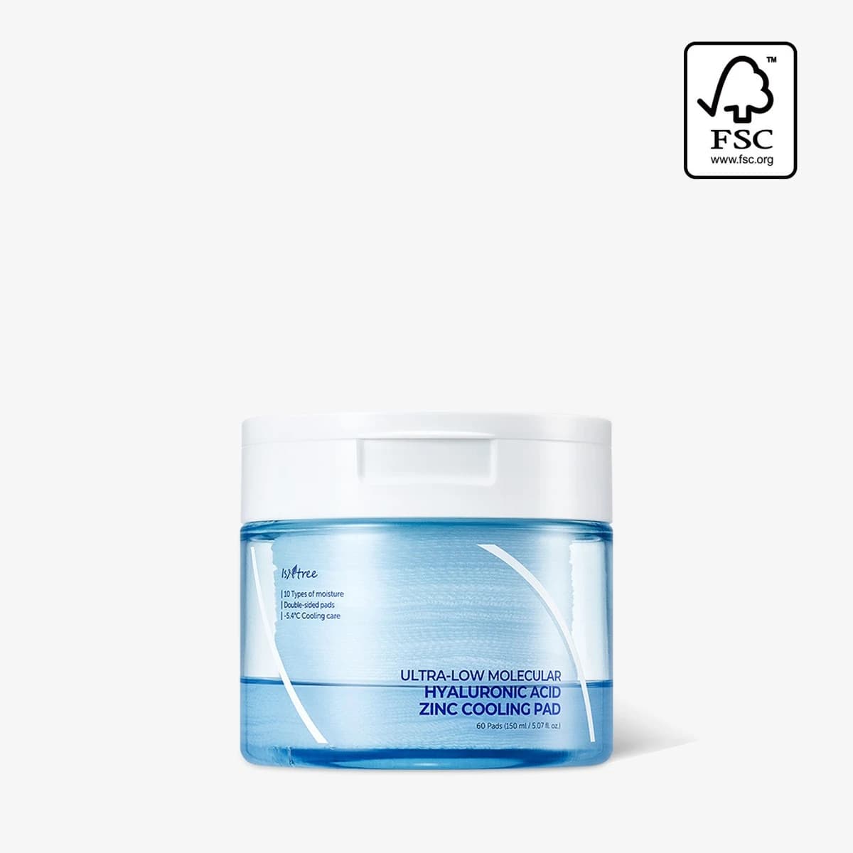 isntree Ultra-Low Molecular Hyaluronic Acid Zinc Cooling Pad - 60 pads