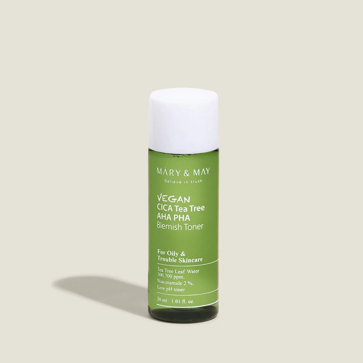 mary & may Vegan CICA Tea Tree AHA PHA Blemish Toner Miniature - 30mL