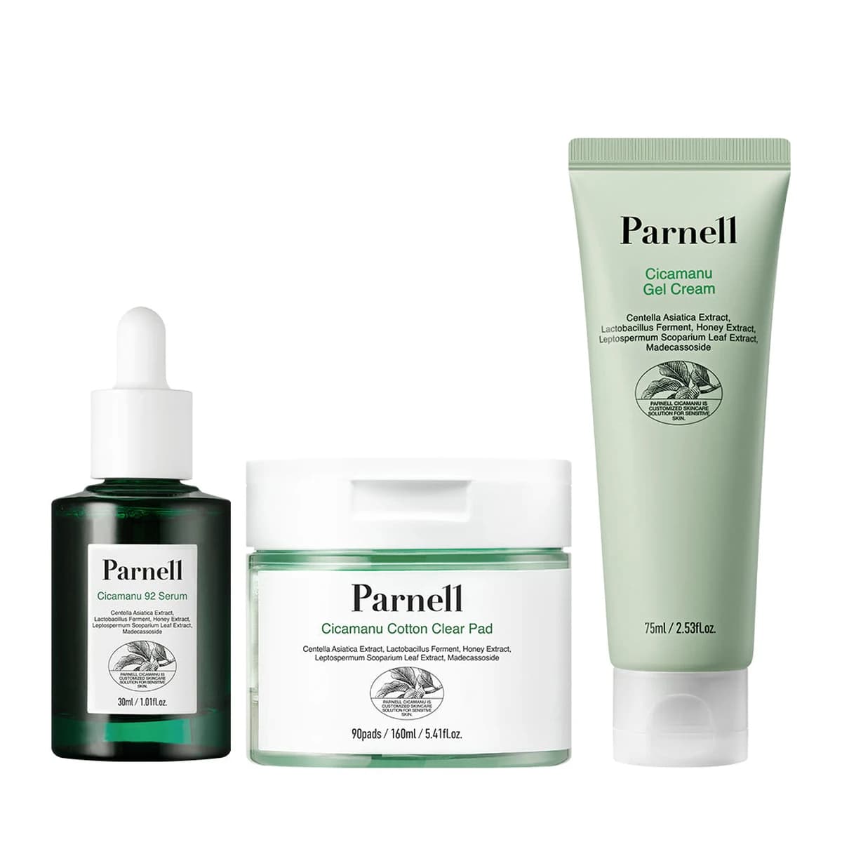 parnell Cicamanu Clear & Calm Trio - 200mL + 30mL + 75mL