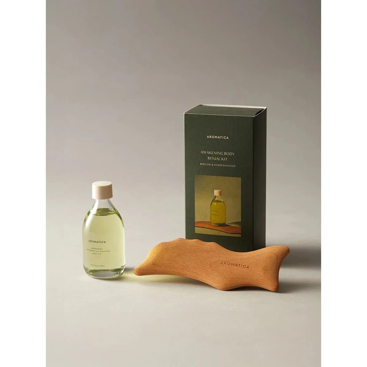 Aromatica Awakening Body Oil & Baby Dolphin Massager Set