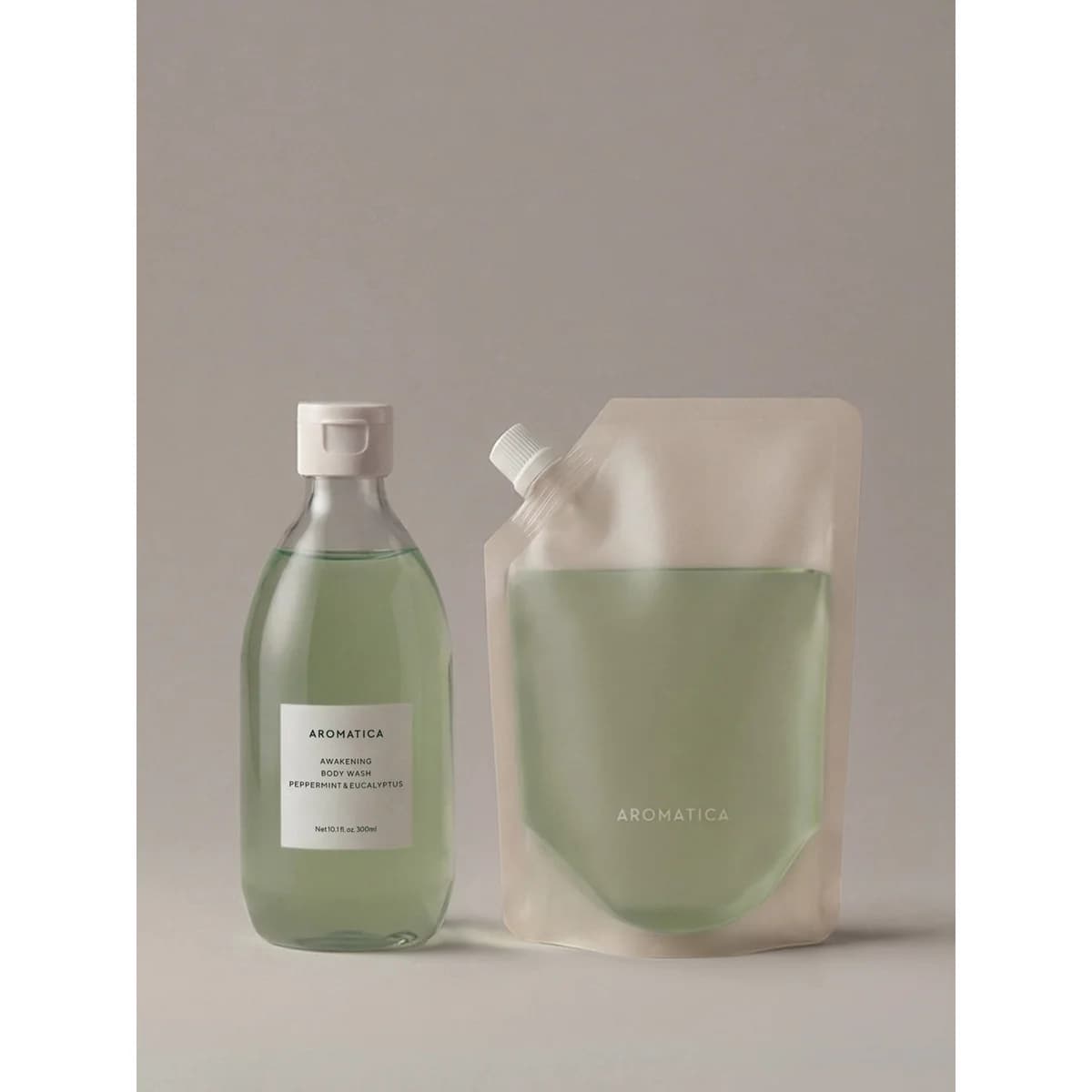 Aromatica Awakening Body Wash Peppermint & Eucalyptus 300ml & Refill 300ml