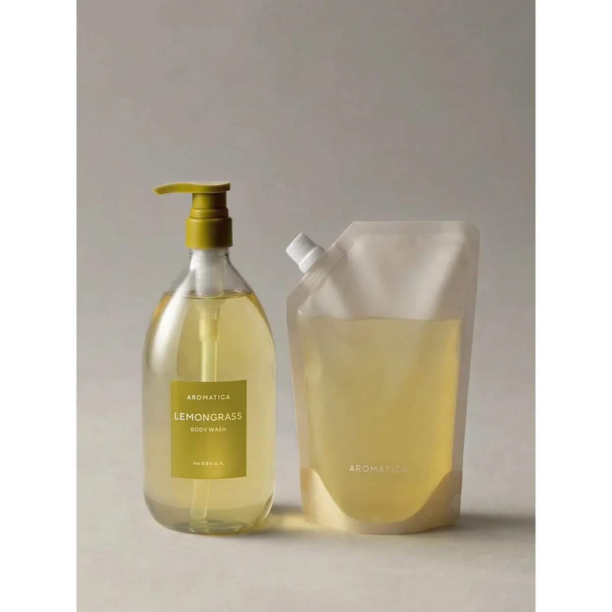 Aromatica Lemongrass Body Wash 1l & Refill 500ml