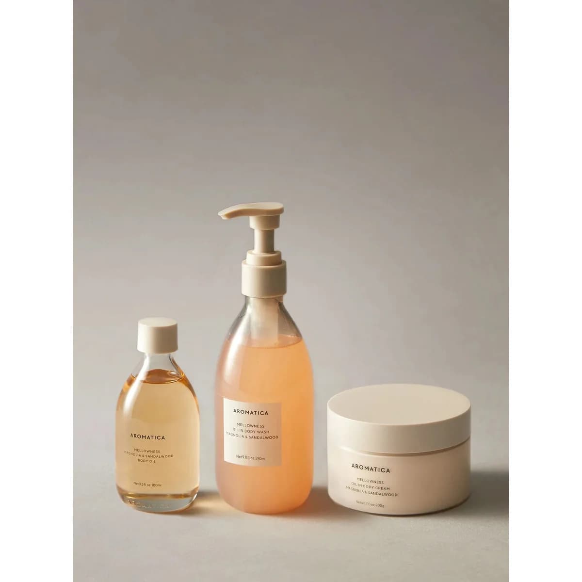 Aromatica Mellowness Body Wash 290ml & Cream 200g & Oil 100ml Set