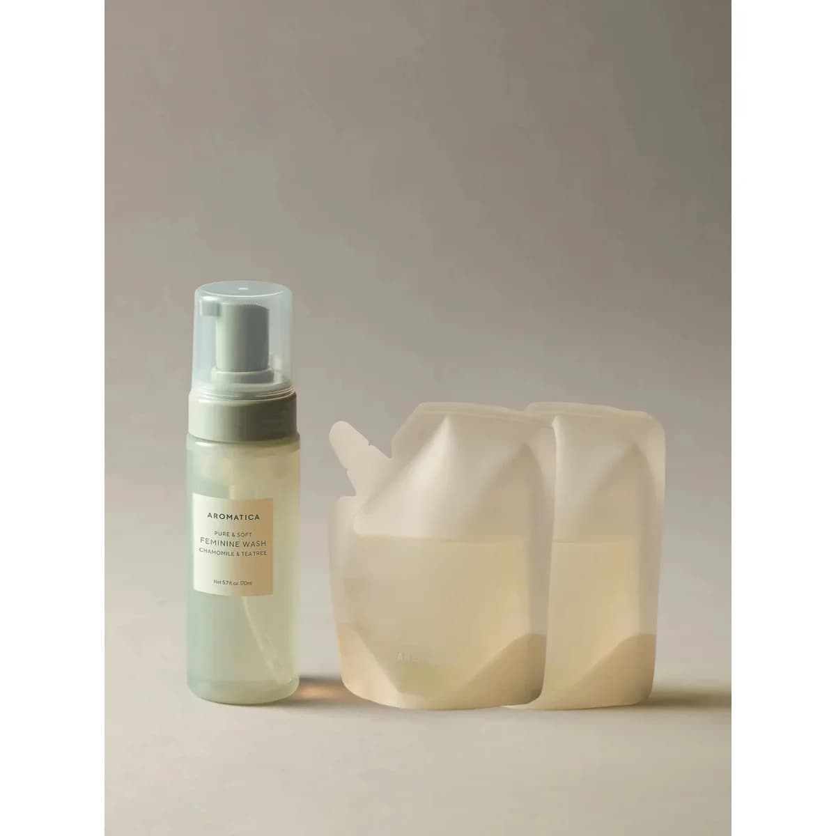 Aromatica Pure & Soft Feminine Wash Chamomile & Tea Tree 170ml & Refill 100ml x2