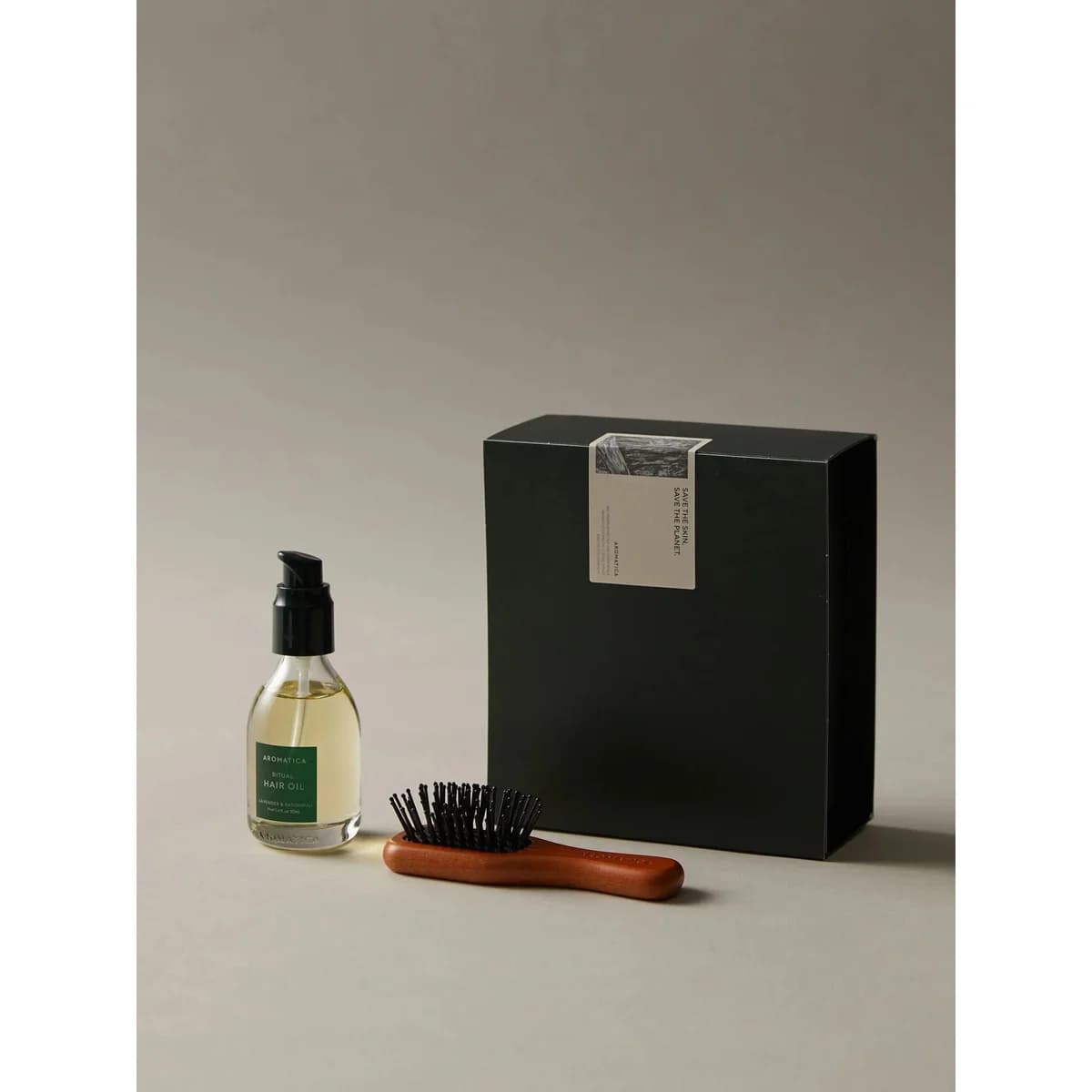Aromatica Ritual Hair Oil & Wooden Brush Set