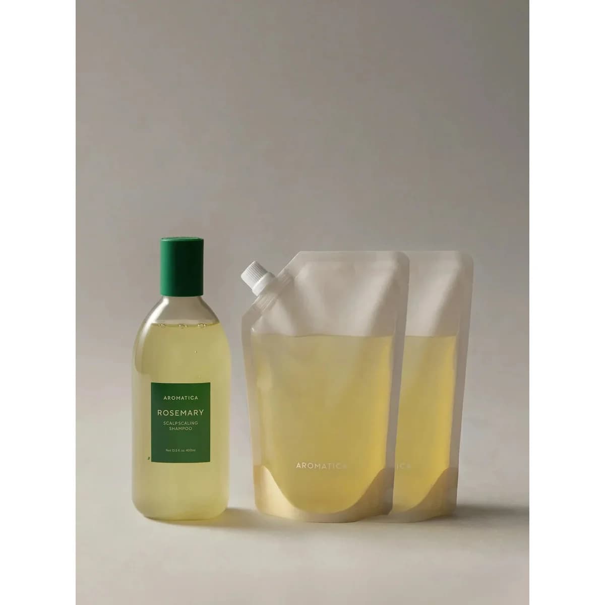 Aromatica Rosemary Scalp Scaling Shampoo 400ml & Refill 500ml x2