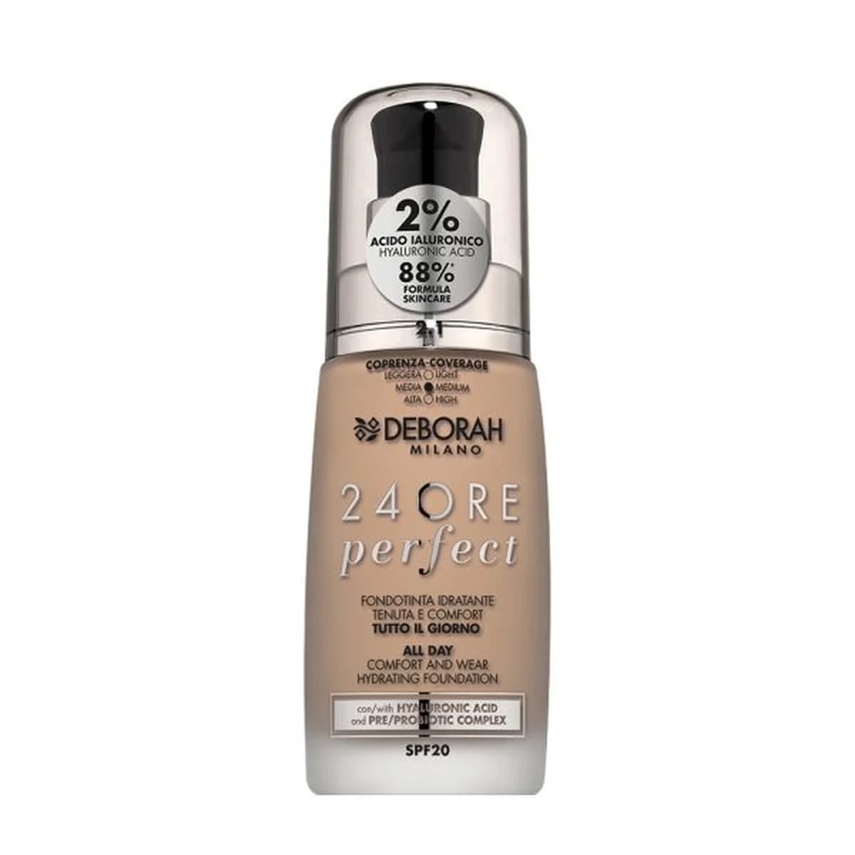 Deborah Milano 24ORE PERFECT FOUNDATION WITH HYALURONIC ACID - 2.1 Vanilla
