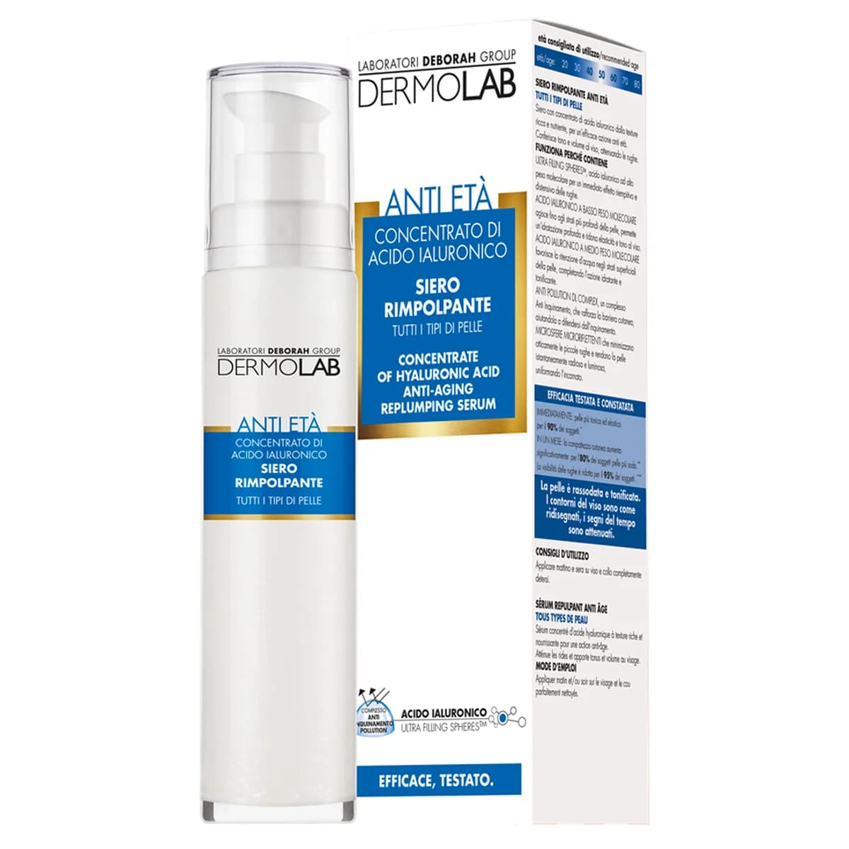 Deborah Milano ANTI-AGING REPLUMPING SERUM CONCENTRATE OF HYALURONIC ACID