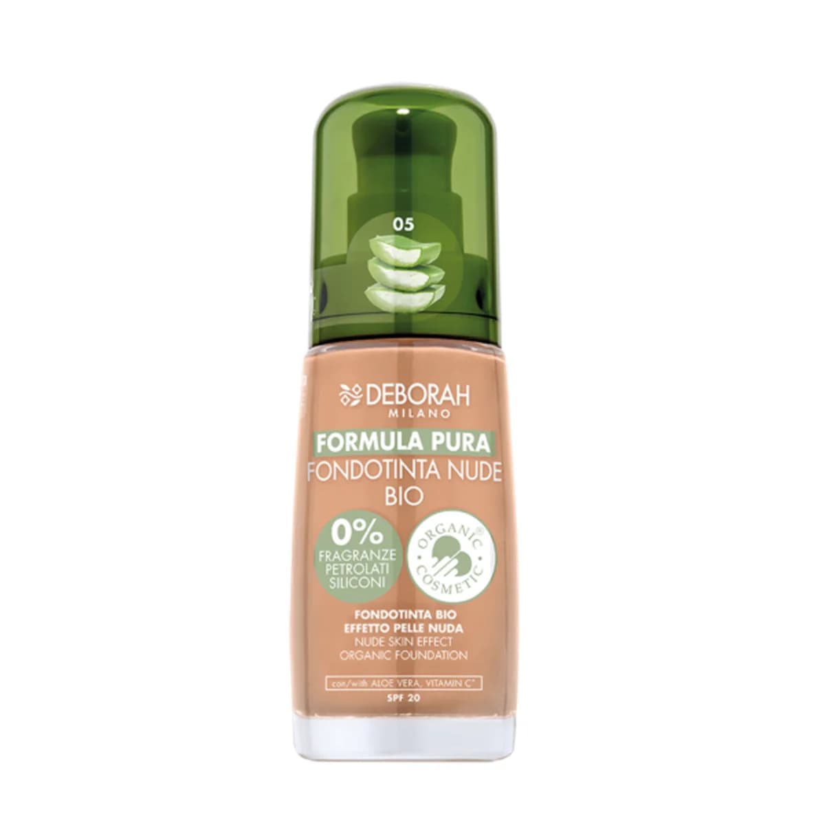 Deborah Milano FORMULA PURA NUDE SKIN EFFECT ORGANIC FOUNDATION - almond-05