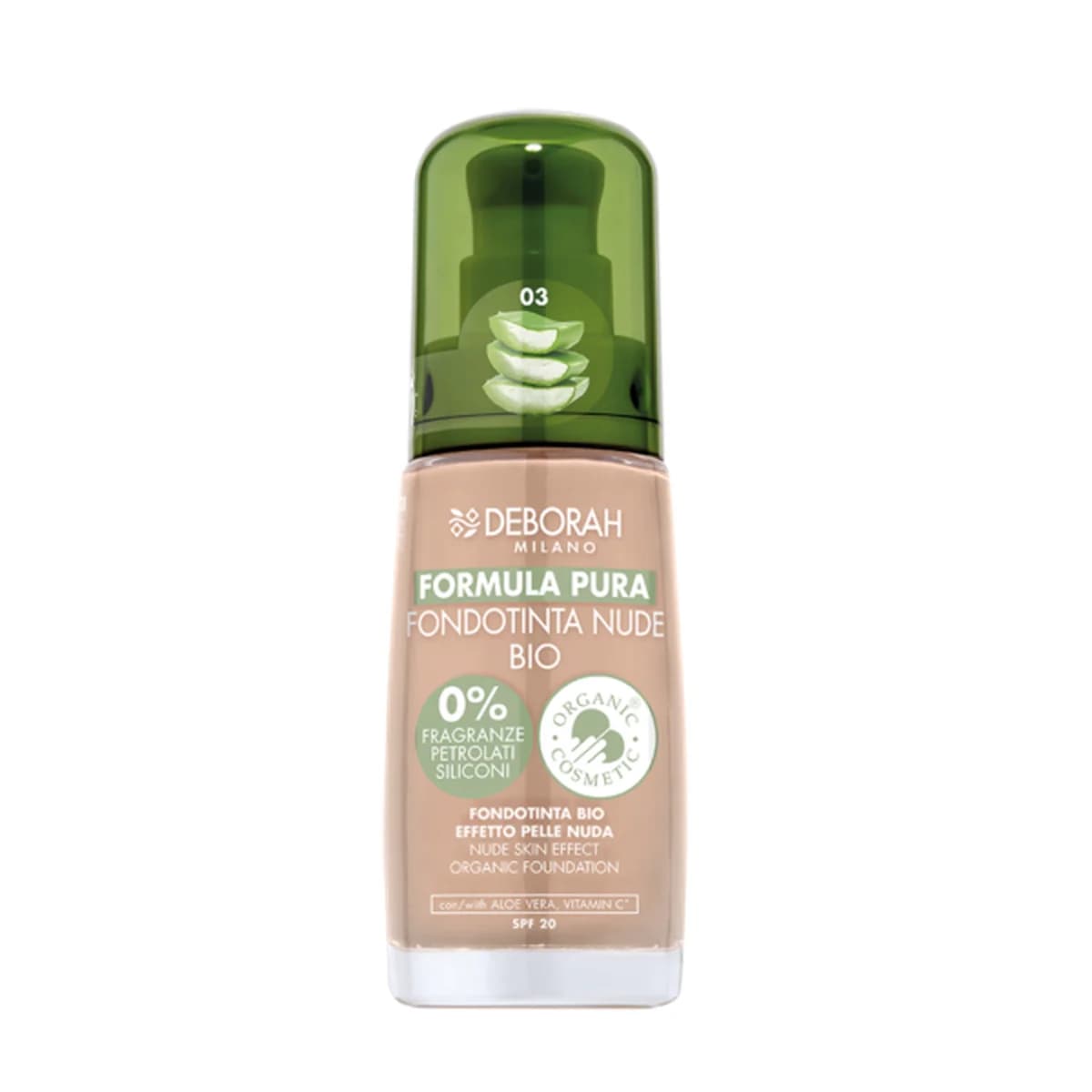 Deborah Milano FORMULA PURA NUDE SKIN EFFECT ORGANIC FOUNDATION - beige-03