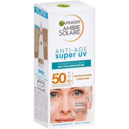 Garnier Anti-Ageing Sun Cream with SPF 50, Hyaluronic & Vitamin B, 50ml