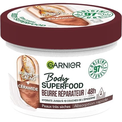 Garnier Body Superfood Repairing Body Cream 380ml - Cocoa Butter & Ceramide