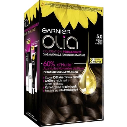 Garnier Olia Ammonia-free Oil-based Chestnut Hair Dye - Châtain Clair Fondant (1 Count)