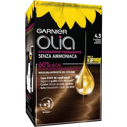 Garnier Olia Permanent Hair Colour 4.3 Dark Golden Brown