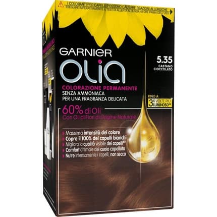 Garnier Olia Permanent Hair Color 5.35 Brown Chocolate 200g