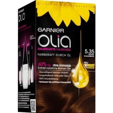 Garnier Olia Permanent Hair Color 5.35 Warm Chocolate Brown