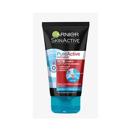 Garnier Pure Active 3-in-1 Charcoal Mask, Scrub & Wash 150ml